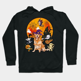 Golden Retriever Witch Funny Dog Halloween Hoodie